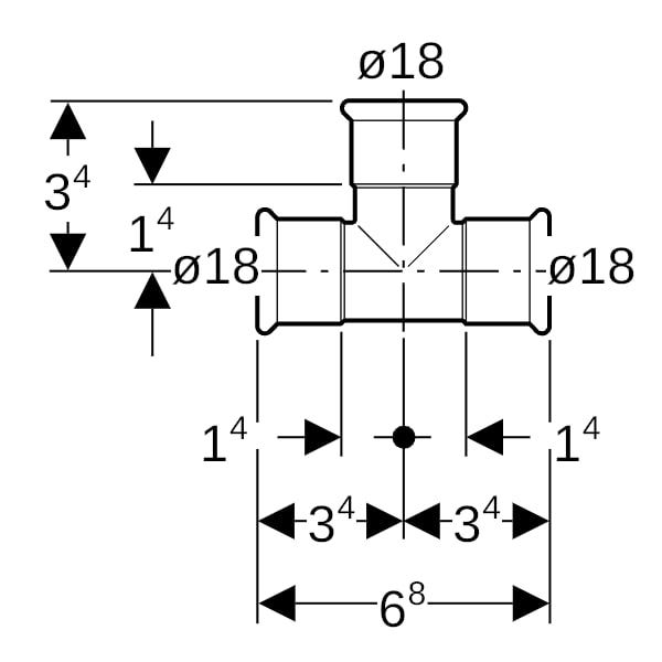 Geberit Mapress Kupfer T-Stück egal