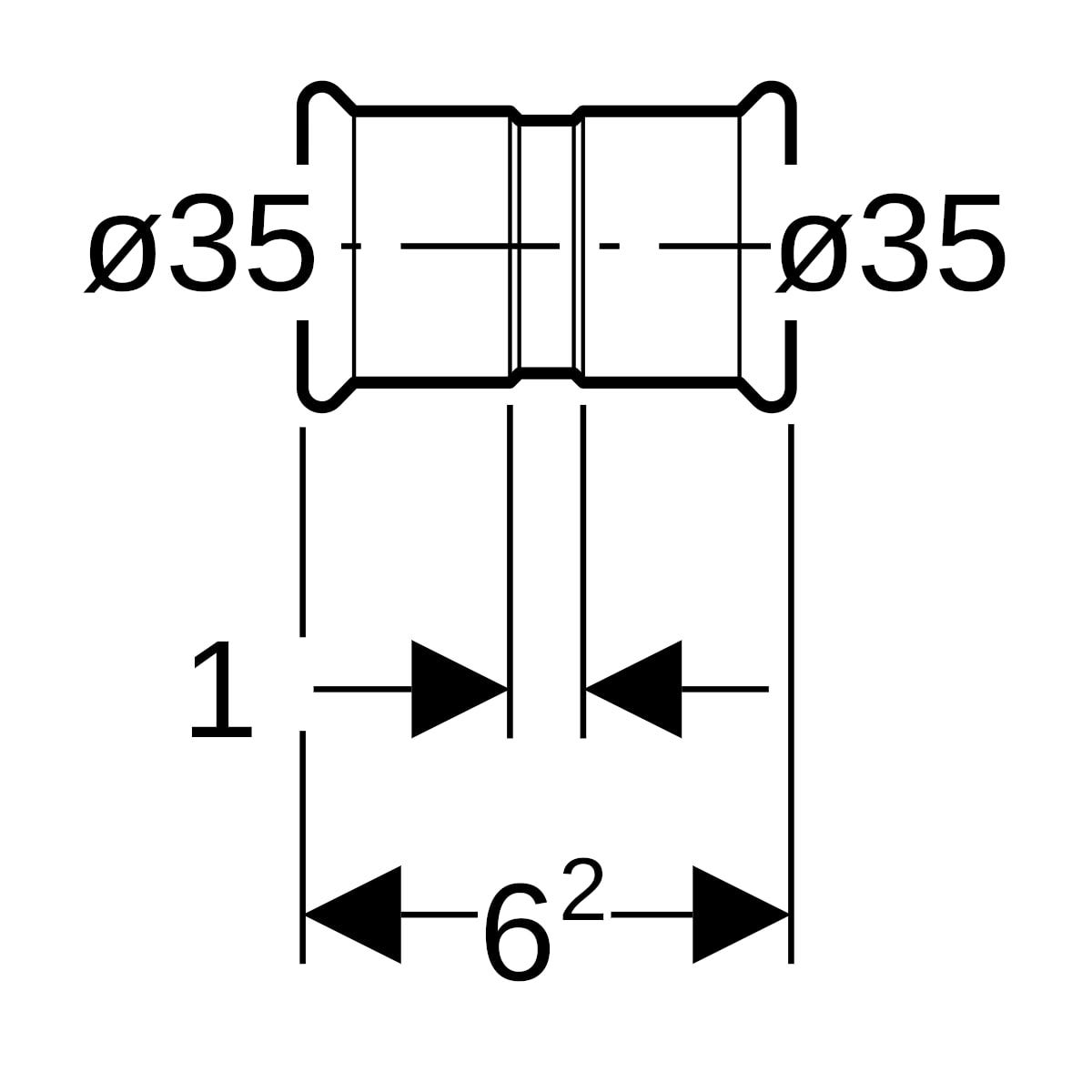 Geberit Mapress Edelstahl Muffe (LABS-frei)