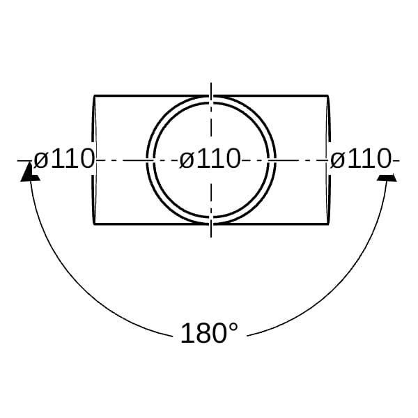 GEBERIT db20 Bogenabzweig zweif. 88,5/180 Grad, DN 90 (d 90 mm)