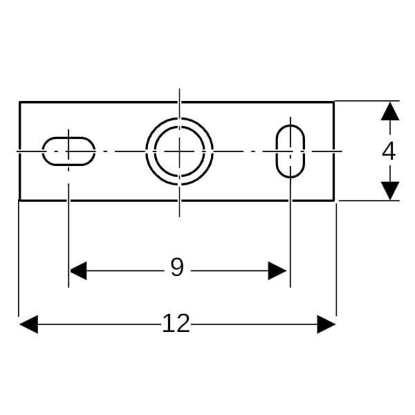 Geberit Grundplatte rechteckig, Zweiloch, mit Gewindemuffe