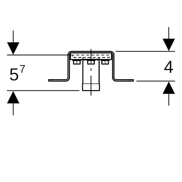 Geberit Anschlusswinkel 90° mit Außengewinde MF 1/2", vormontiert, einfach, kurz: CC499K, RMF=1/2″, Rp=1/2″, L1=5.7cm
