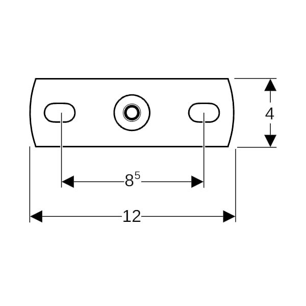 Geberit Grundplatte rechteckig, Zweiloch, mit Gewindemuffe