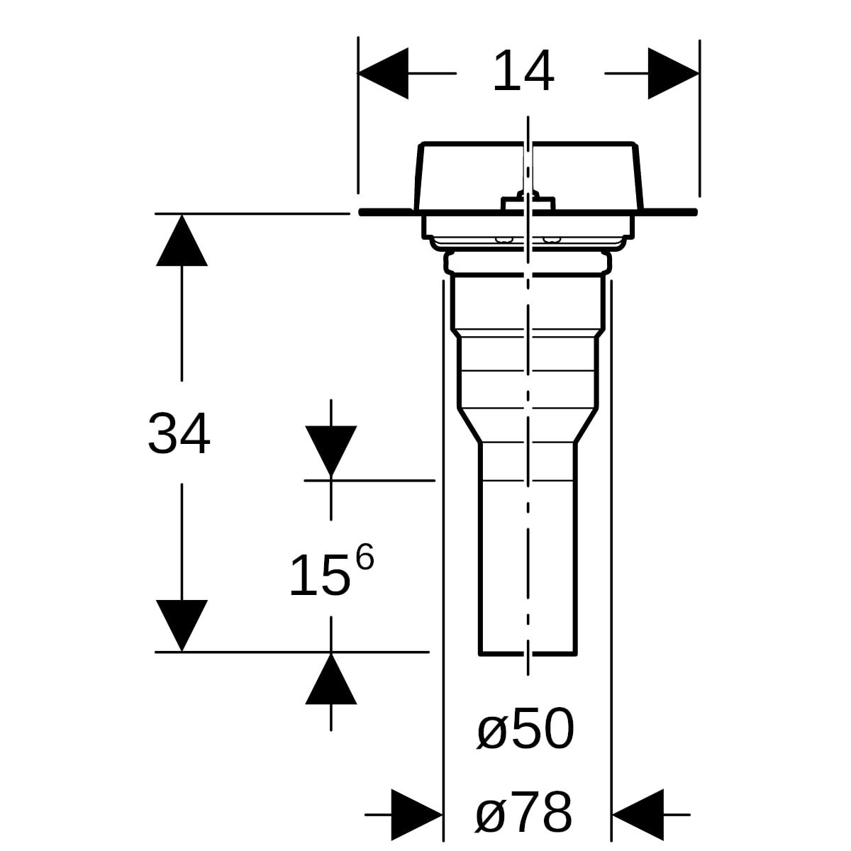 Geberit Rohbauset für CleanLine Duschrinnen zur Entwässerung und Verbundabdichtung mit Kunststoff Bodenabfluss und Edelstahl 304 Gitter