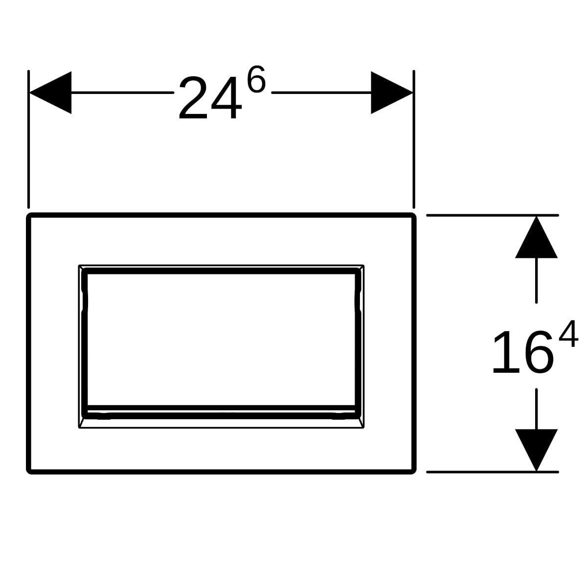 Geberit Sigma10 (ex Sigma30) Betätigungsplatte für Spül-Stopp-Spülung, Square, verschraubbar, pneumatisch, Ein-Knopf-Bedienung