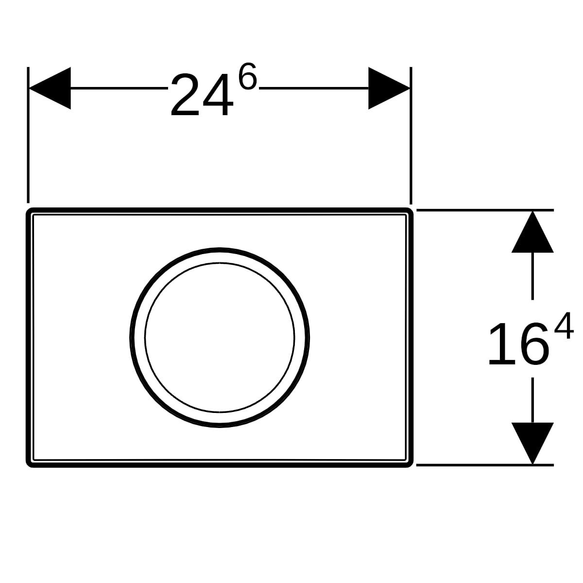 Geberit Delta15 Betätigungsplatte für Spül-Stopp-Spülung, Round: weiß