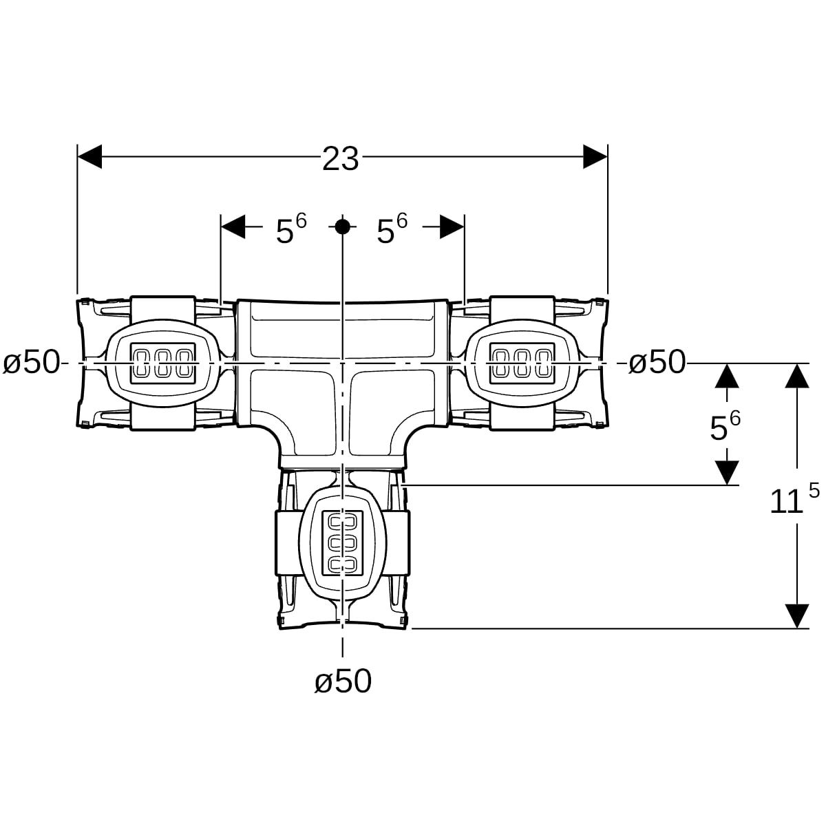 Geberit FlowFit T-Stück egal: Werkstoff=PPSU