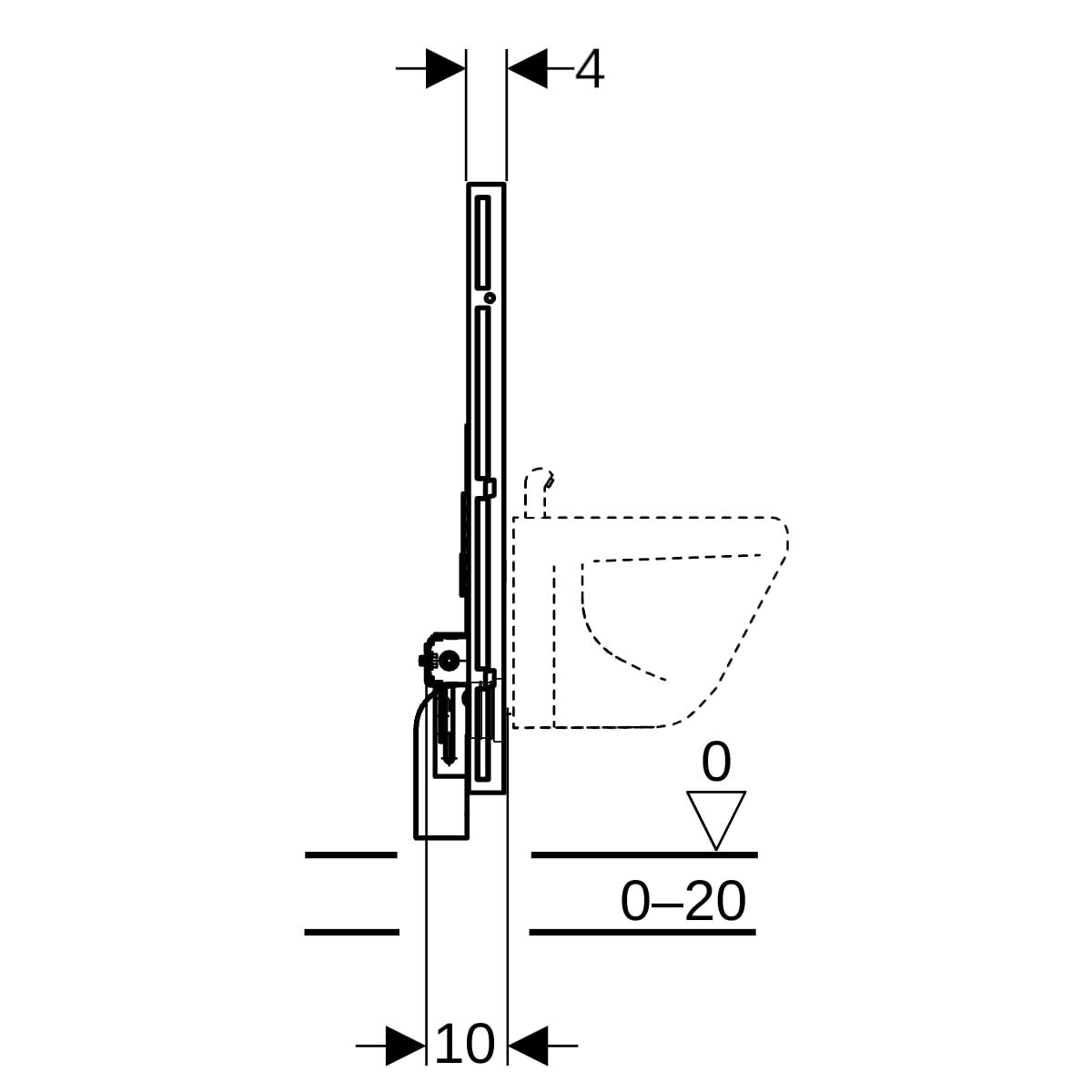 Geberit GIS Element für Bidet, universell