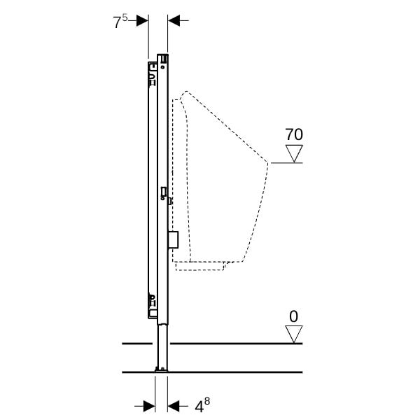 Geberit Duofix Element für Urinal 112-130 cm Universal für AP-Druckspüler