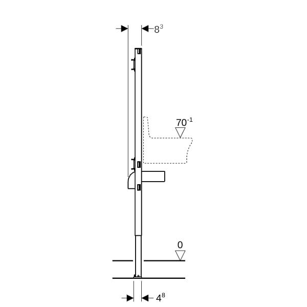 Geberit Duofix Element für Ausgussbecken, 130 cm, Wandarmatur AP