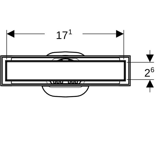 Geberit CleanLine Duschrinne befliesbar: L=18.8cm, kundenspezifisch / Edelstahl gebürstet