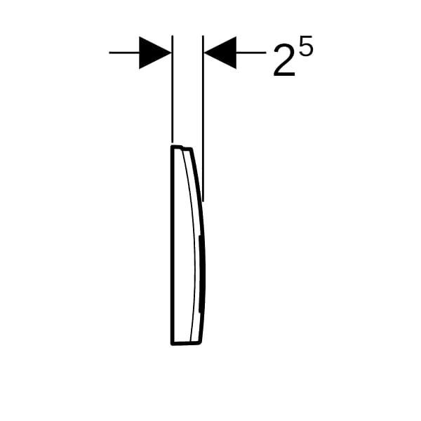 Geberit Delta25 (ex Delta35) Betätigungsplatte für 2-Mengen-Spülung, Square: weiß