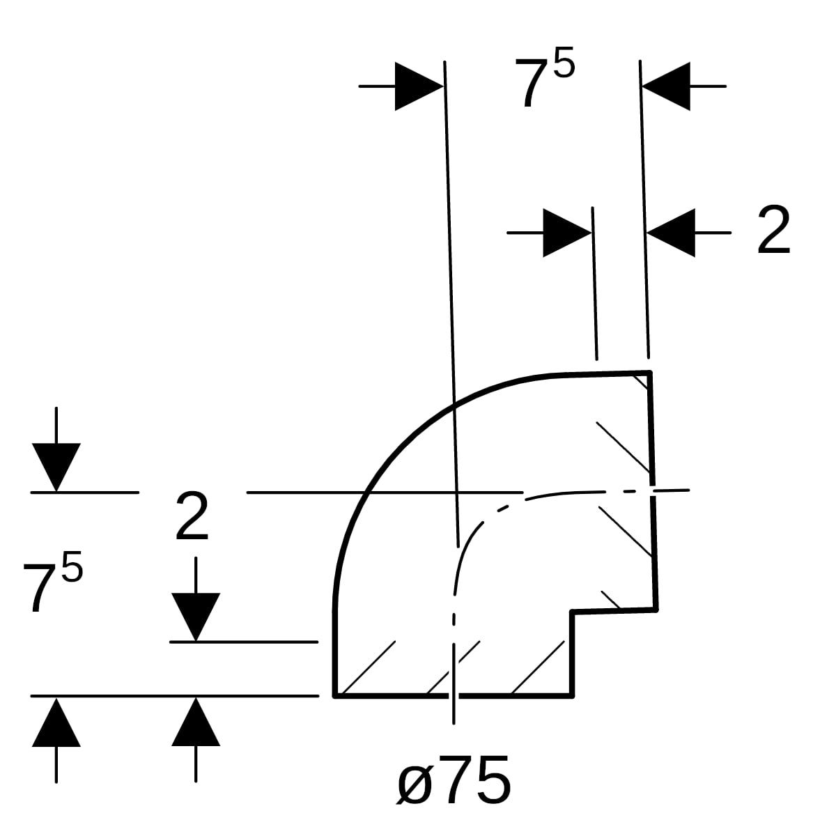 Geberit PE Bogen, 88.5°