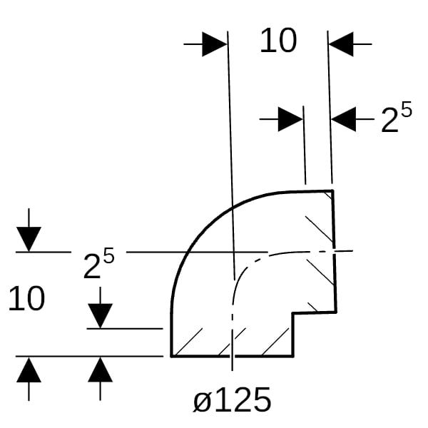 Geberit PE Bogen, 88.5°