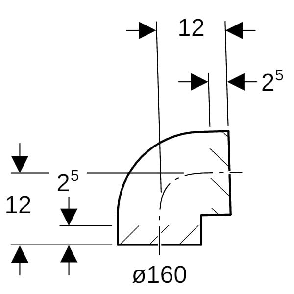 Geberit PE Bogen, 88.5°