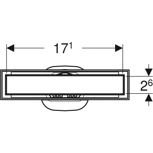 Geberit CleanLine Duschrinne befliesbar: L=18.8cm, kundenspezifisch / Edelstahl gebürstet