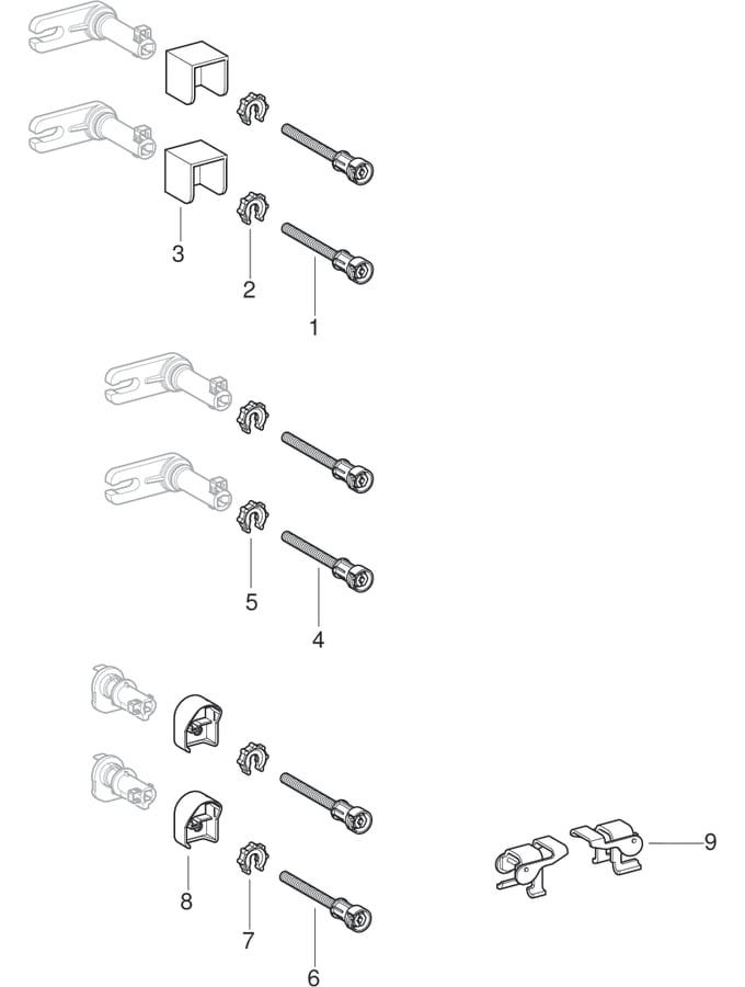 Geberit Duofix Set Wandanker für Einzelmontage, Ecklösung (2 St.)