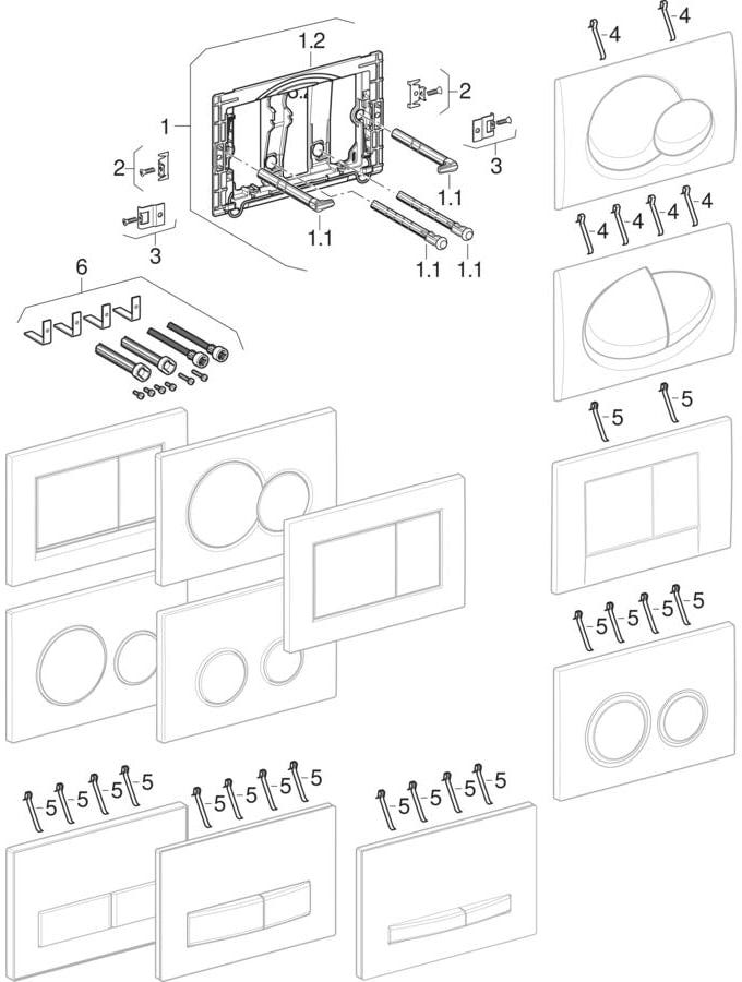 Geberit Sigma20 Betätigungsplatte für 2-Mengen-Spülung, Round