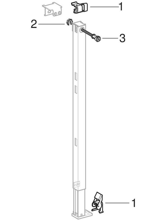 Geberit Duofix Ständer teilhoch, 82–130 cm: H=82cm