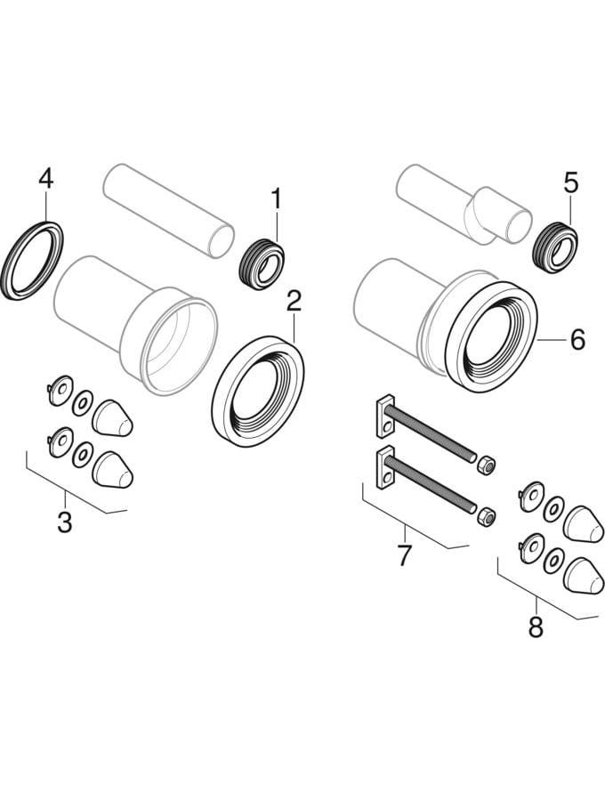 Geberit Kombifix Element für Wand-WC, mit Omega UP-Spülkasten 12 cm