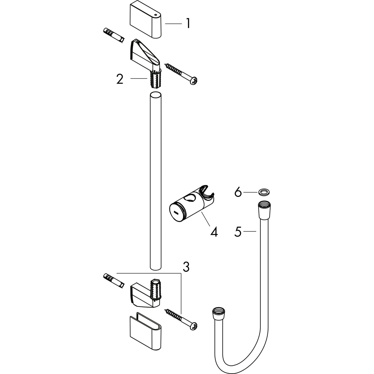 hansgrohe Unica Brausestange Pulsify S 90 cm mit Push Handbrausehalter und Isiflex Brauseschlauch 160 cm, Chrom