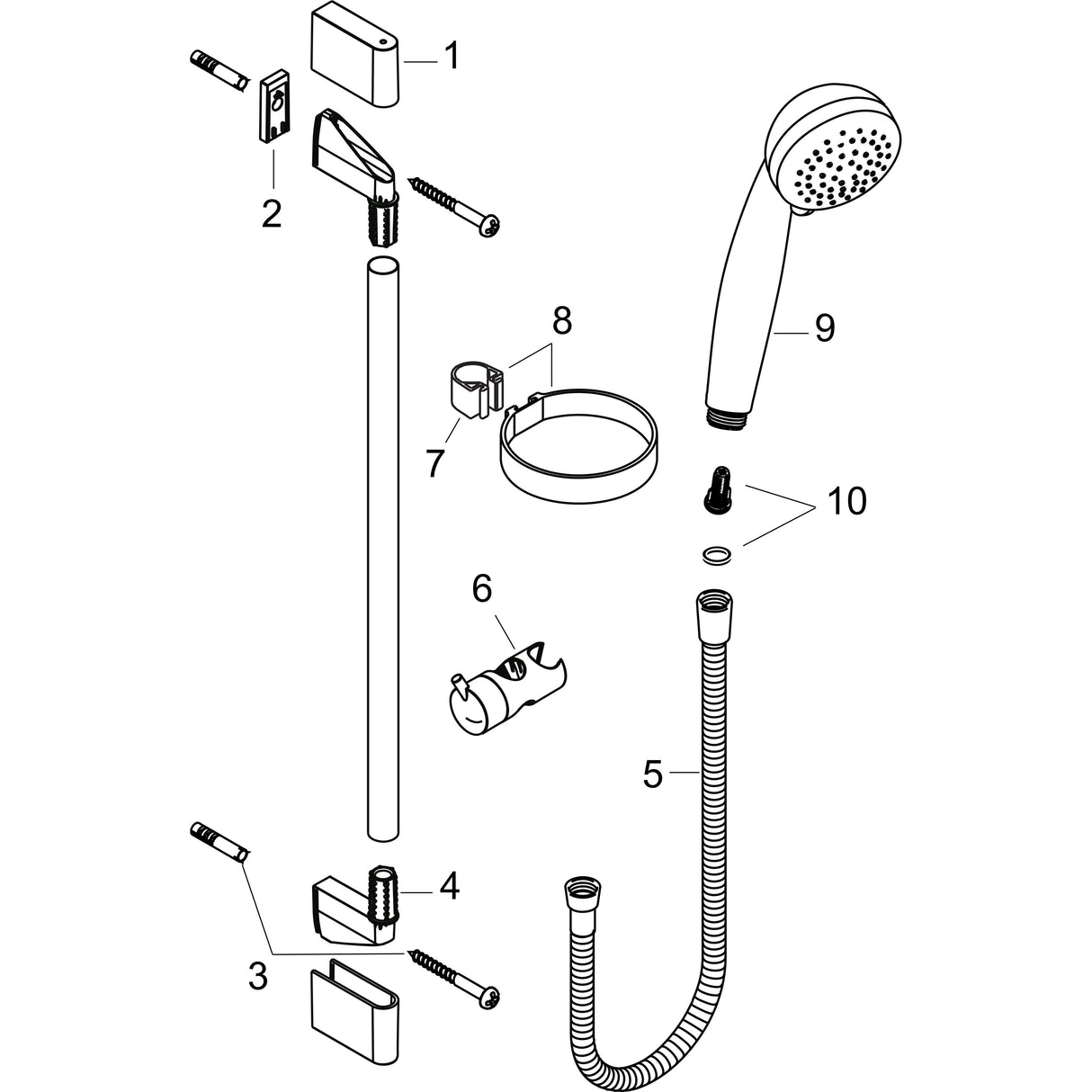 hansgrohe Crometta 85 Brauseset Vario mit Brausestange 90 cm, Chrom