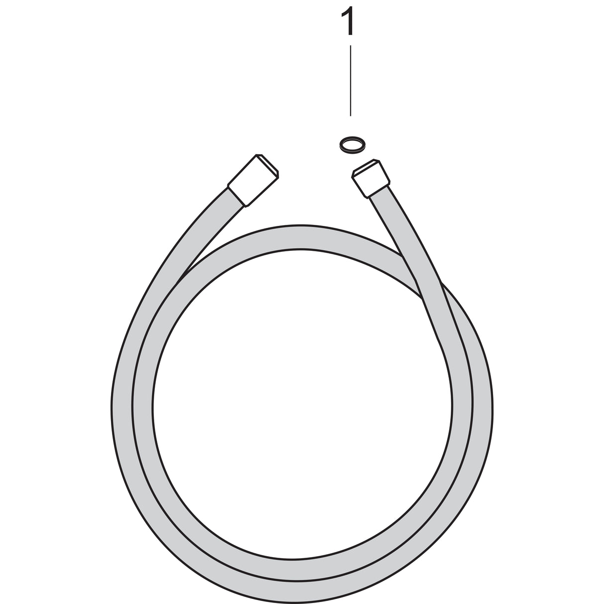 hansgrohe Isiflex Brauseschlauch hochwertiger Kunststoffschlauch mit beidseitiger konischer Mutter und Anschlussgewinde G ½, knickgeschützt und mitdrehendem Anschluss