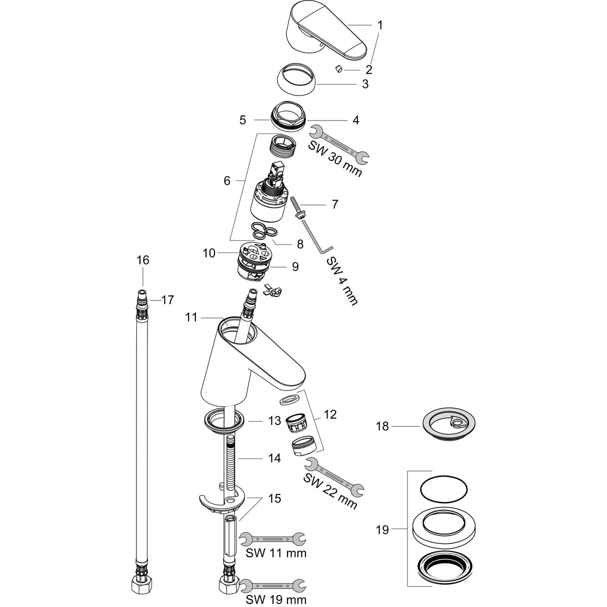 hansgrohe Focus Einhebel-Waschtischmischer 70 ohne Ablaufgarnitur, Chrom