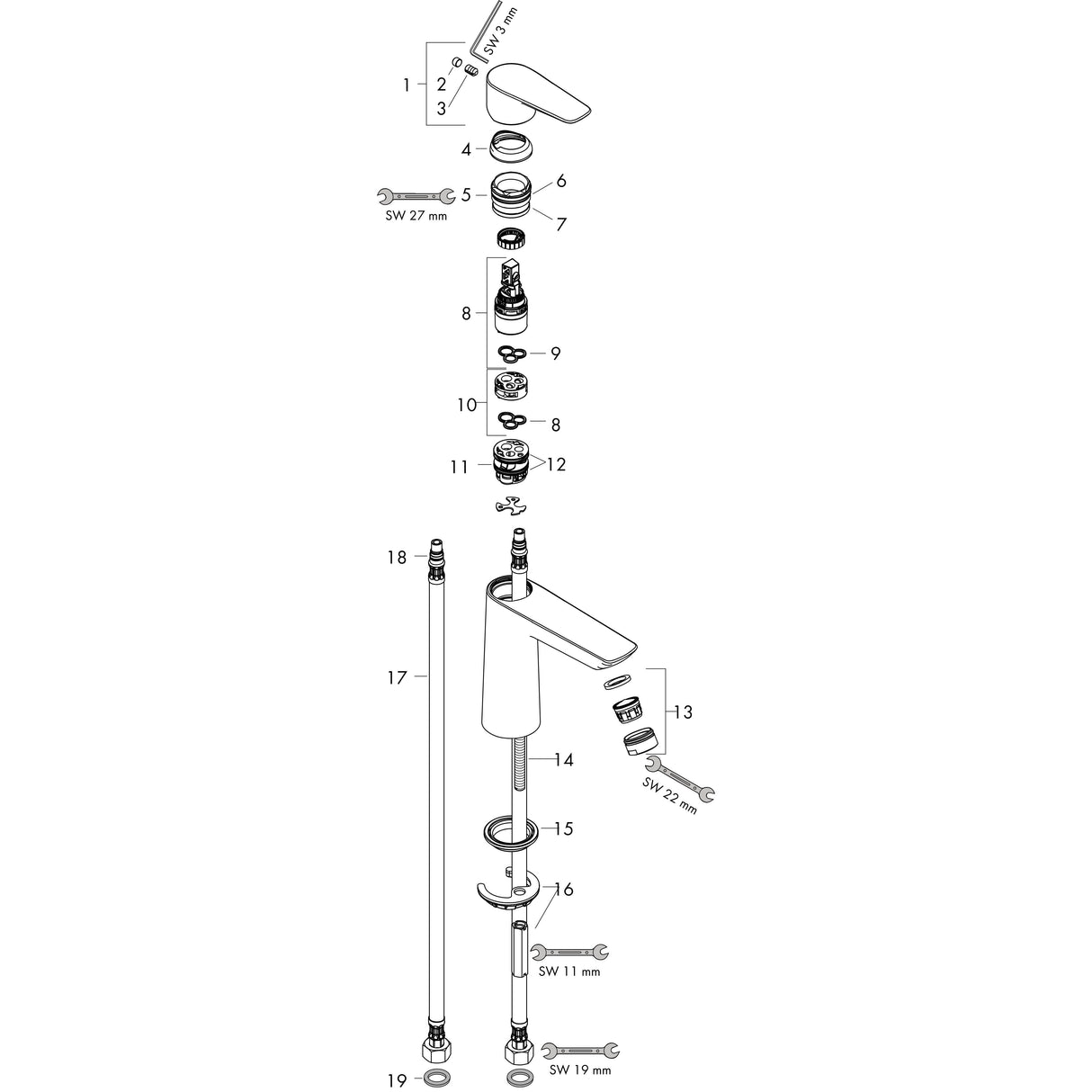 hansgrohe Talis E Einhebel-Waschtischmischer 110 ohne Ablaufgarnitur, Chrom