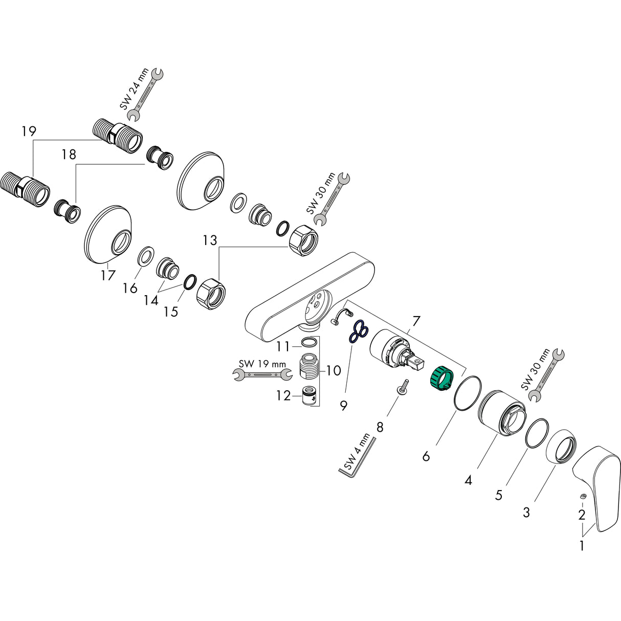 hansgrohe Talis E Einhebel-Brausemischer Aufputz, Chrom