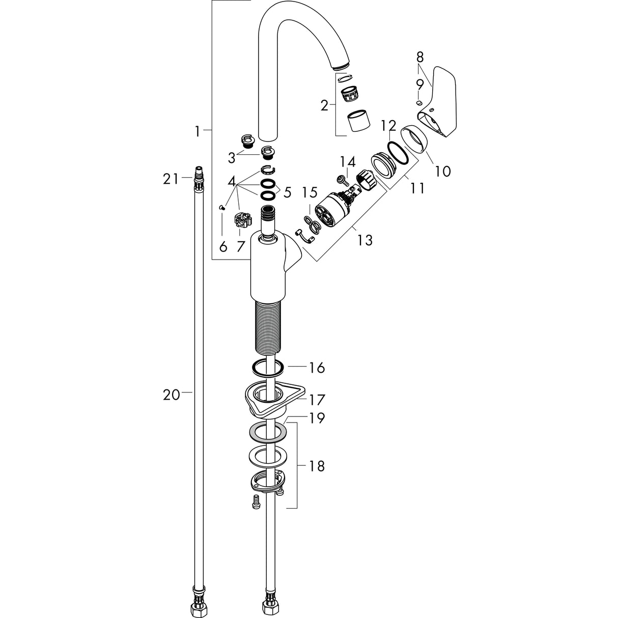 hansgrohe Logis M31 Einhebel-Küchenmischer 260, 1jet, Chrom