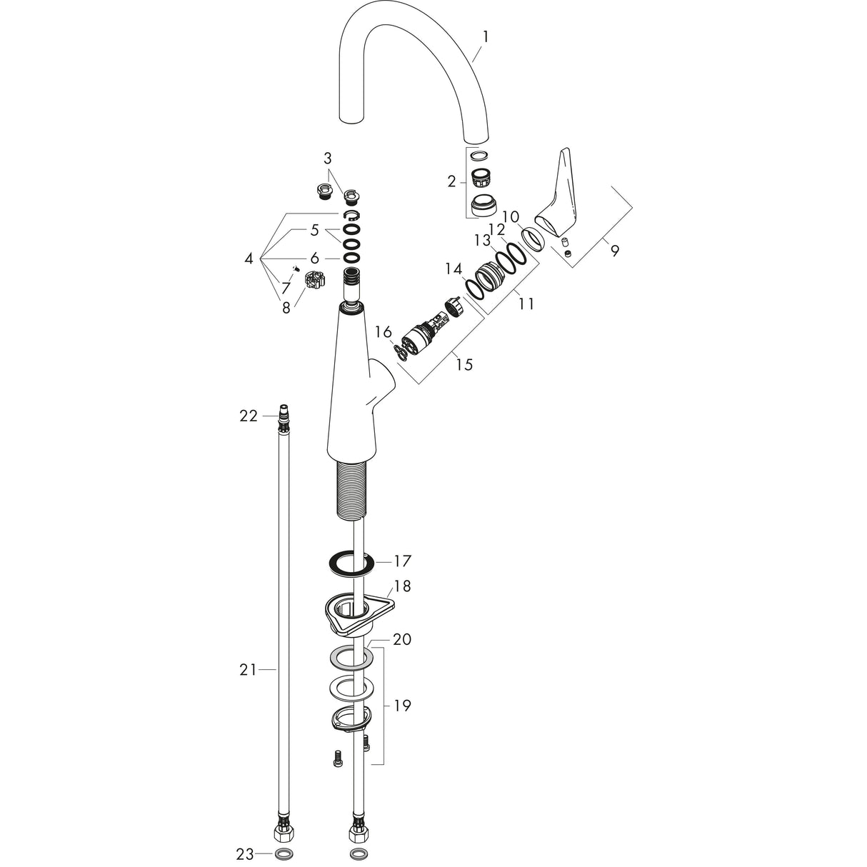 hansgrohe Talis M51 Einhebel-Küchenmischer 220, 1jet, Chrom