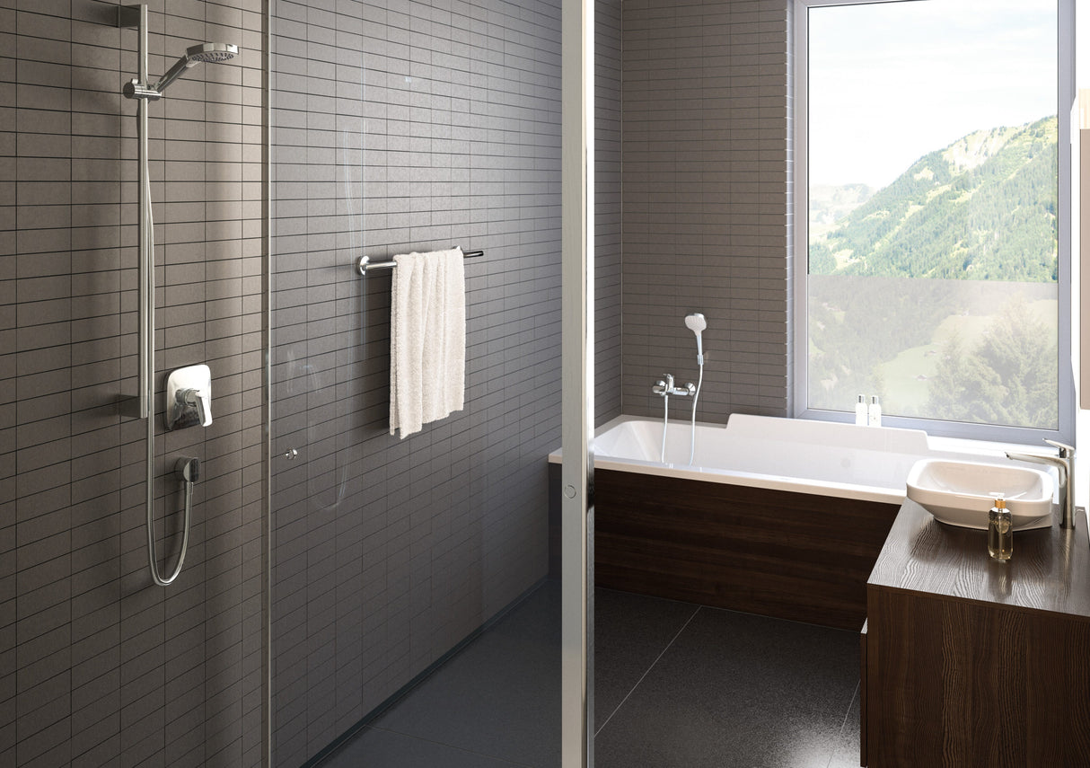 hansgrohe Croma Select E Brauseset 110 Multi mit Brausestange 90 cm, Weiß/Chrom