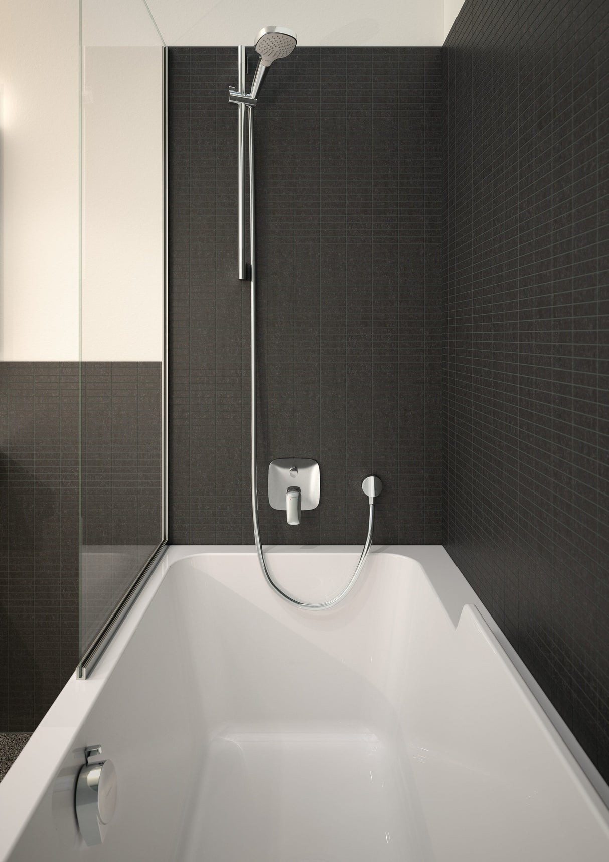 hansgrohe Logis Einhebel-Wannenmischer Unterputz mit integrierter Sicherungskombination nach EN1717 für iBox universal, Chrom