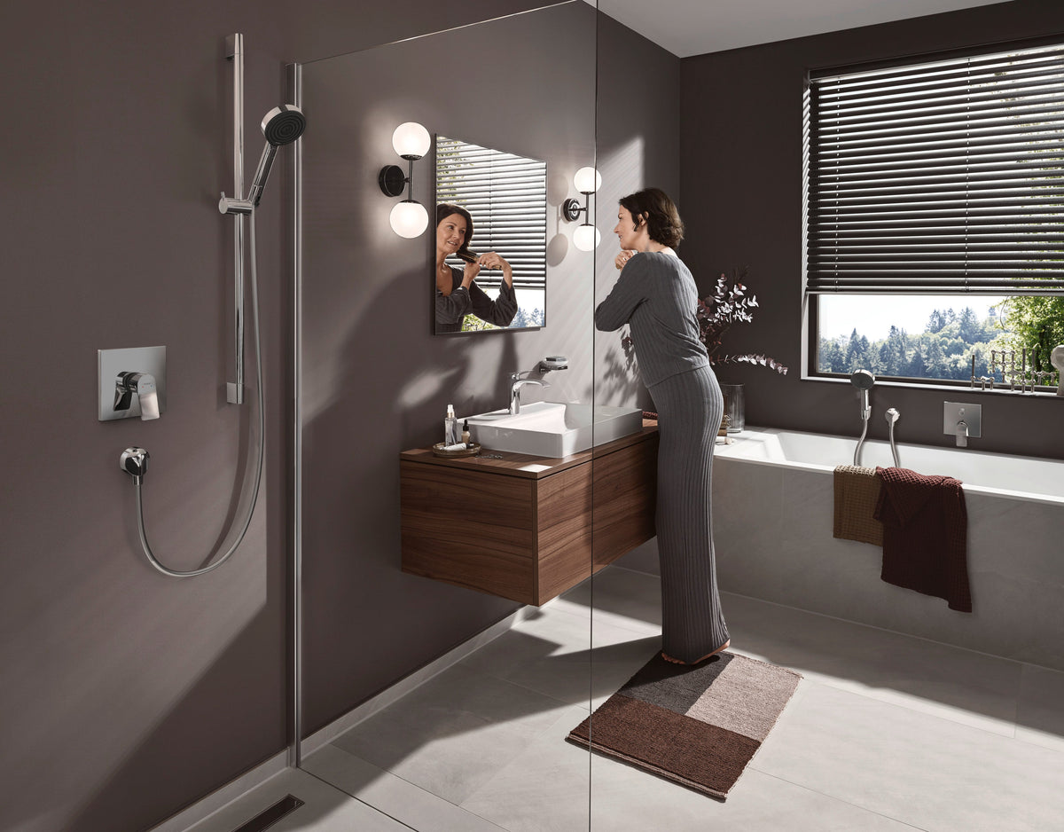 hansgrohe Pulsify Select S Handbrause 3-Strahlarten mit Select-Taste, Kunststoff, Durchlauferhitzer geeignet