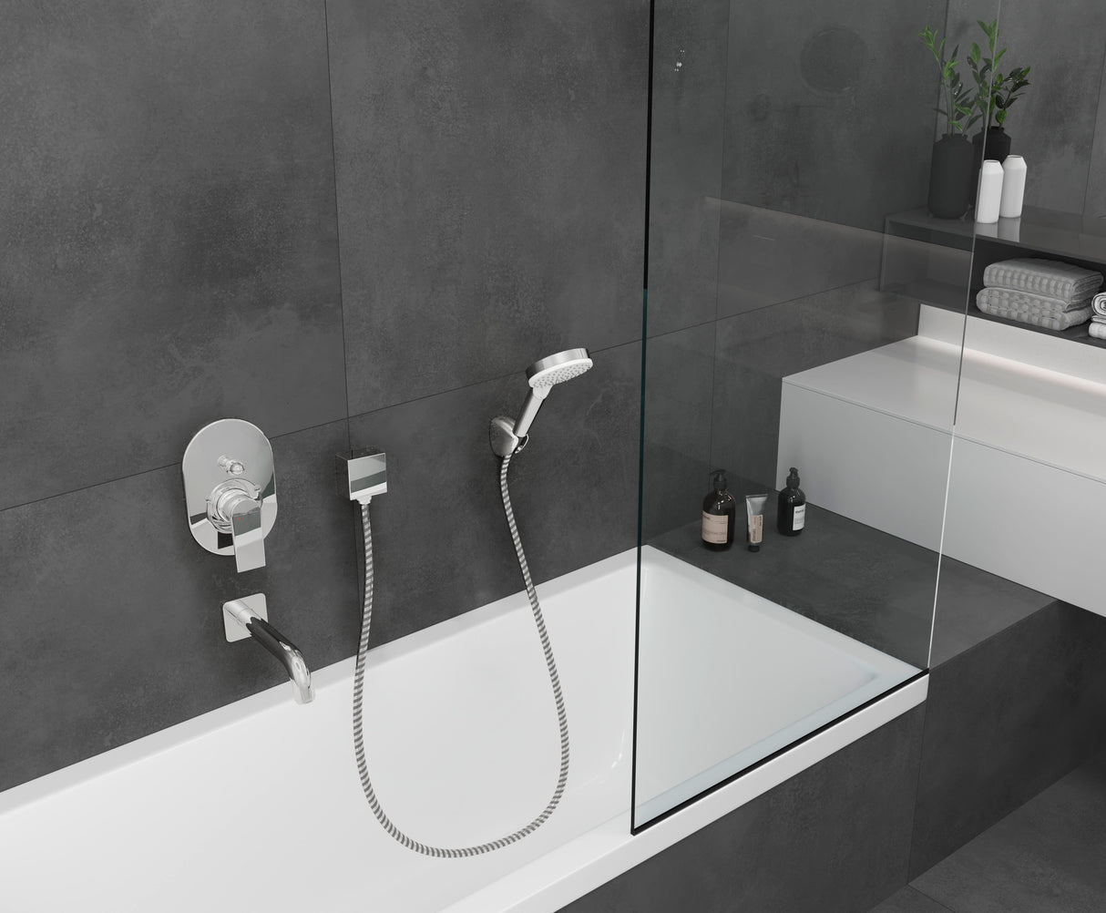 hansgrohe FixFit Wandanschluss Square mit Rückflussverhinderer, Chrom