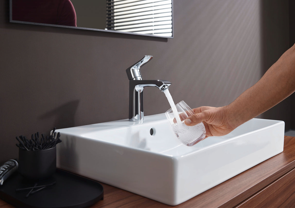 hansgrohe Metris Einhebel-Waschtischmischer 110 mit Zugstangen-Ablaufgarnitur, Chrom