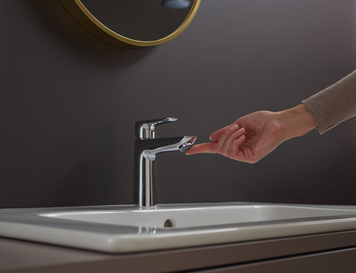 hansgrohe Talis E Einhebel-Waschtischmischer 110 mit Push-Open Ablaufgarnitur, Chrom