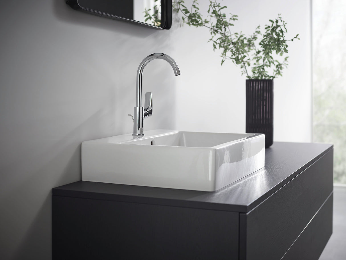 hansgrohe Logis Einhebel-Waschtischmischer 210 mit Schwenkauslauf und Zugstangen-Ablaufgarnitur, Chrom