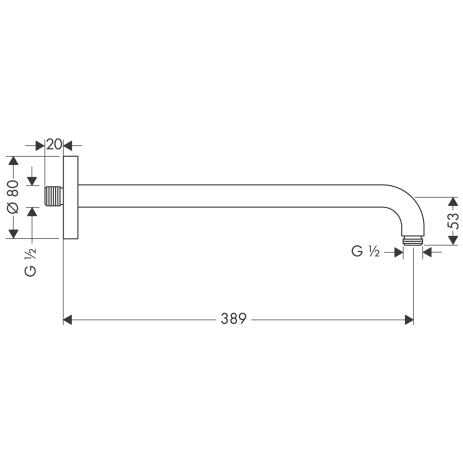 hansgrohe Brausearm 38,9 cm, Chrom