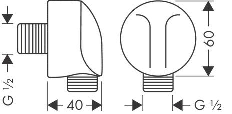 hansgrohe FixFit Wandanschluss E ohne Rückflussverhinderer, Chrom