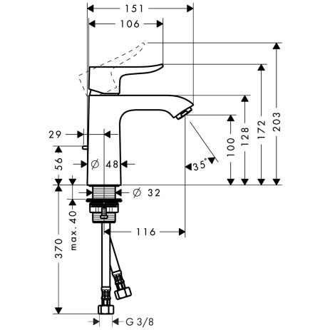 hansgrohe Metris Einhebel-Waschtischmischer 110 mit Zugstangen-Ablaufgarnitur, Chrom