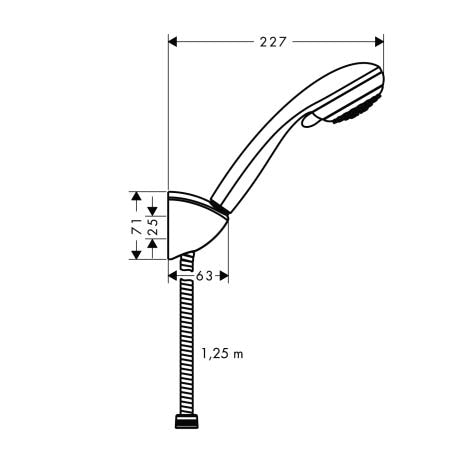hansgrohe Crometta 85 Brausehalterset Vario mit Brauseschlauch 125 cm, Chrom