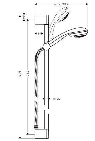 hansgrohe Crometta 85 Brauseset Vario mit Brausestange 90 cm, Chrom