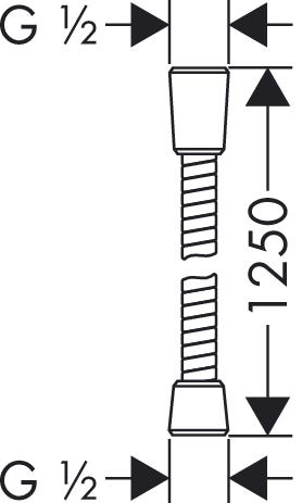 hansgrohe Sensoflex Metallbrauseschlauch, Chrom, mit beidseitig konischer Mutter, G ½ Anschluss