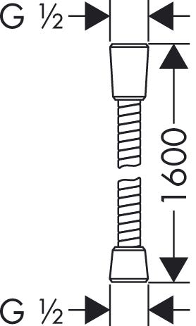 hansgrohe Sensoflex Metallbrauseschlauch, Chrom, mit beidseitig konischer Mutter, G ½ Anschluss