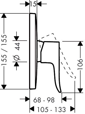 hansgrohe Brausenmischer Unterputz Metris Fertigset eckig chrom