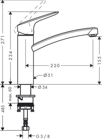 hansgrohe Logis M31 Einhebel-Küchenmischer 160, 1jet, Chrom