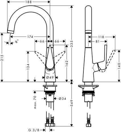hansgrohe Talis M51 Einhebel-Küchenmischer 220, 1jet, Chrom