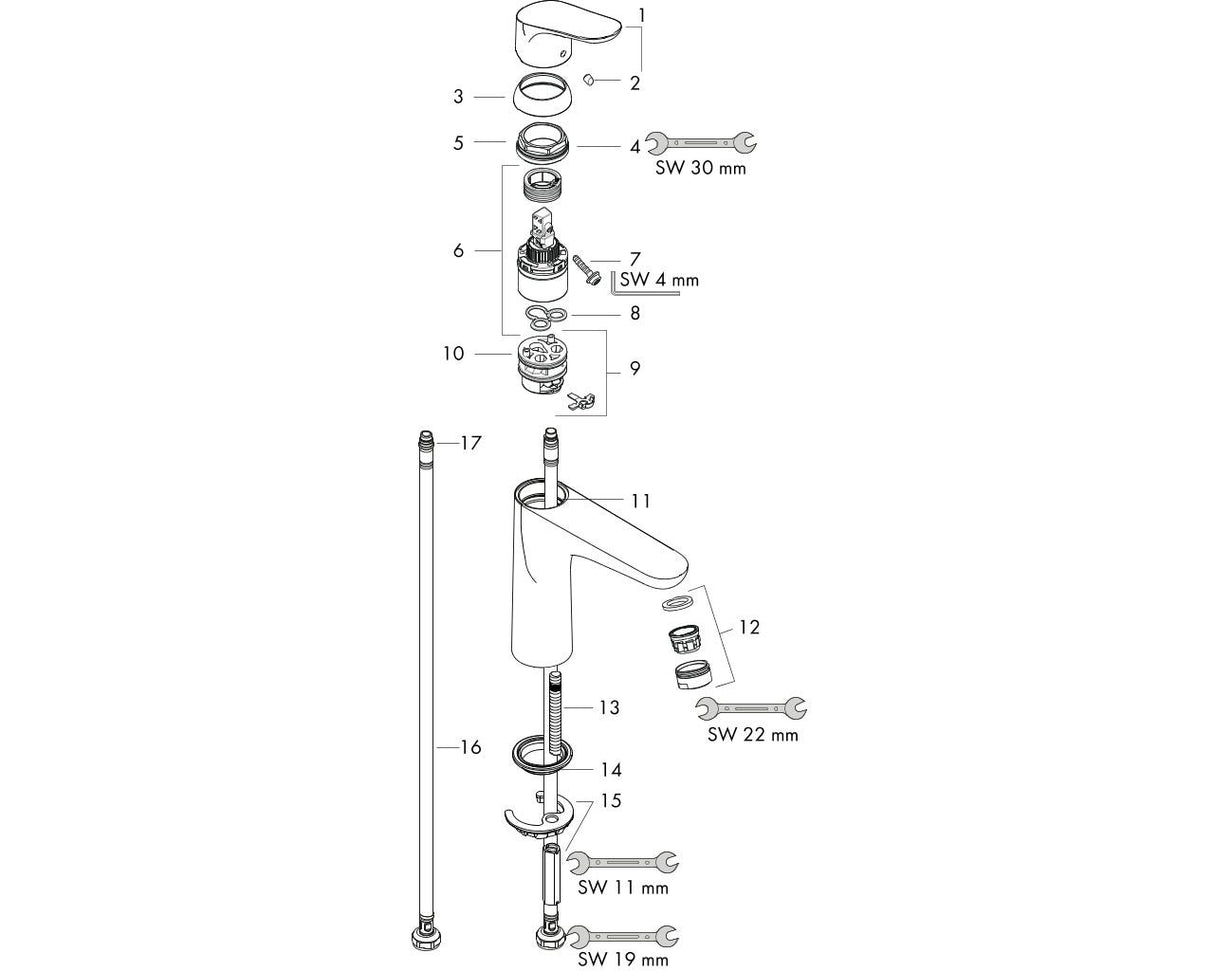 hansgrohe Focus Einhebel-Waschtischmischer 100 ohne Ablaufgarnitur, Chrom