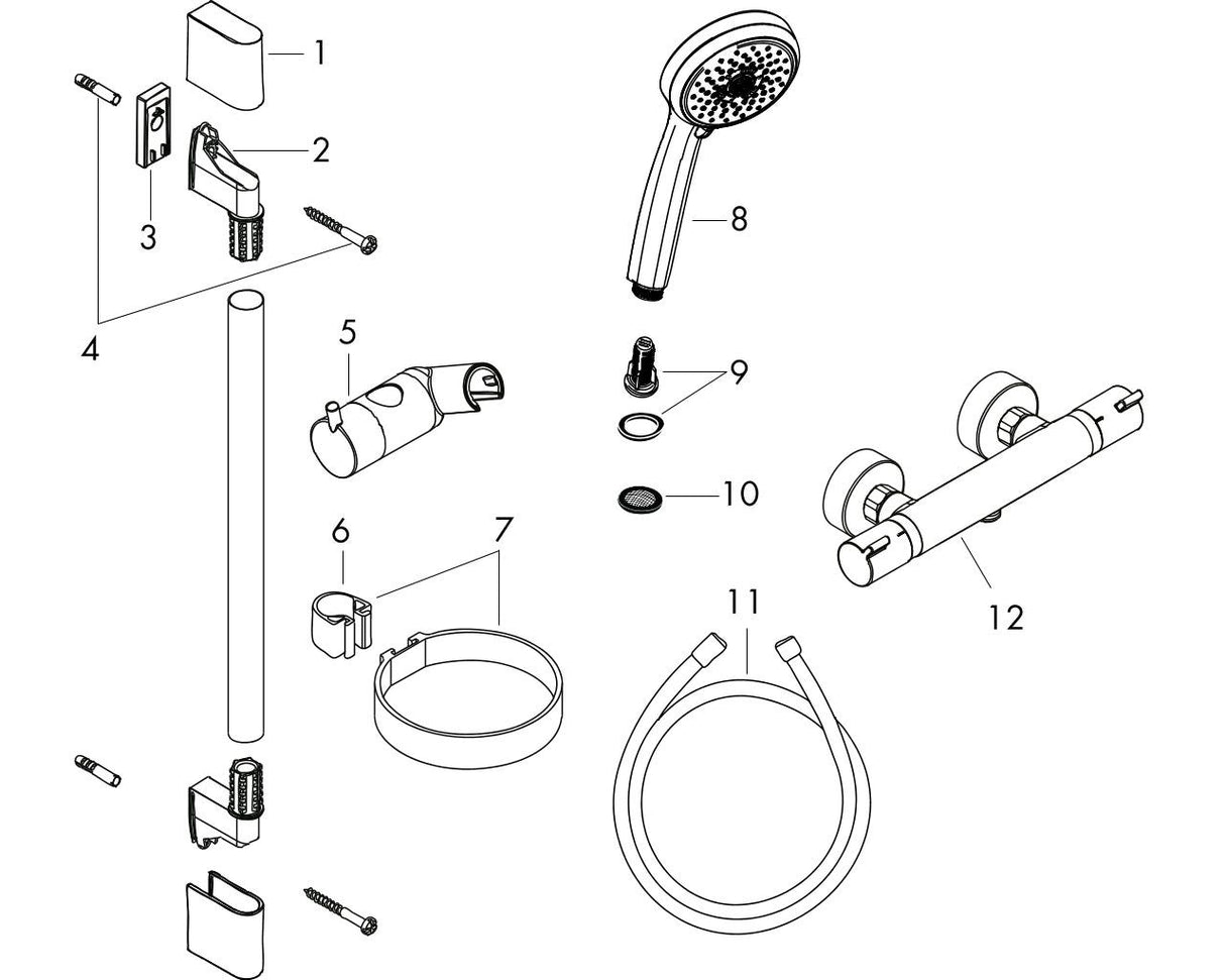 hansgrohe Croma 100 Brausesystem Aufputz Multi mit Ecostat Comfort Thermostat und Brausestange 90 cm, Chrom